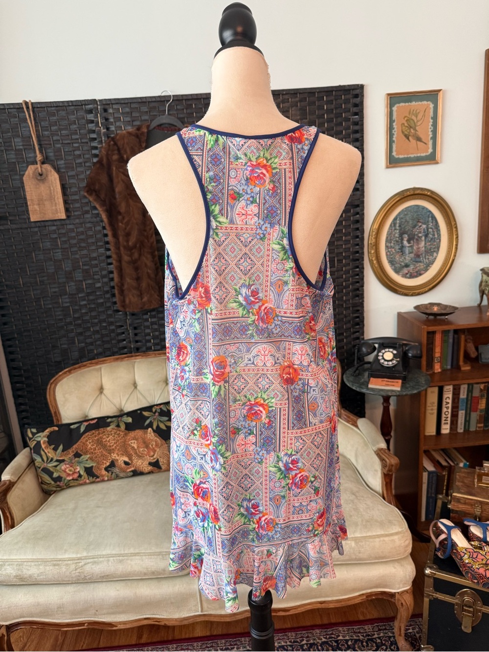 🌺 Profile Blush by Gottex Floral Sheer Swim Cover Up Tank Dress Women’s M/L - Picture 5 of 10